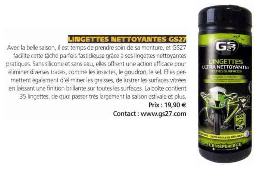 lingette nettoyantes 125cc