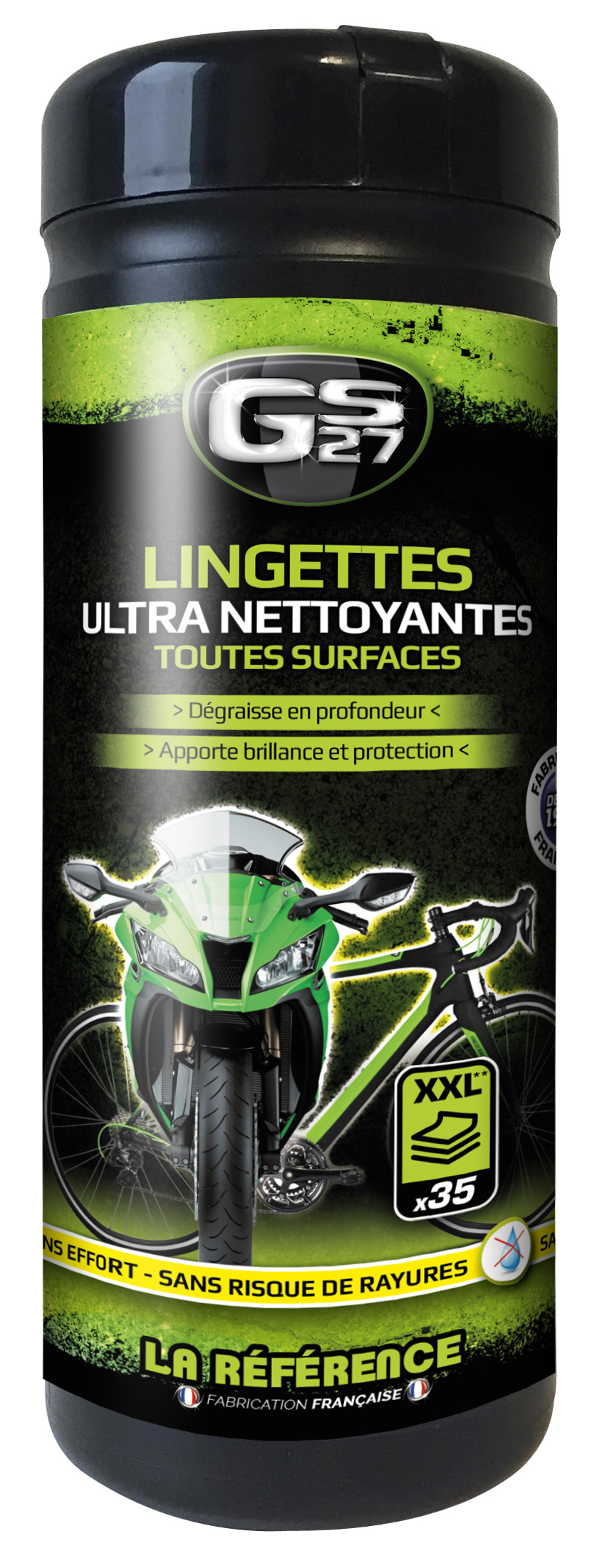 lingettes nettoyantes moto vélo