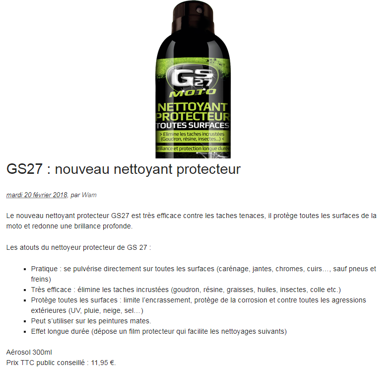 nettoyant protecteur deux roues