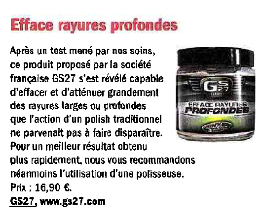 Efface rayures profondes - GS27