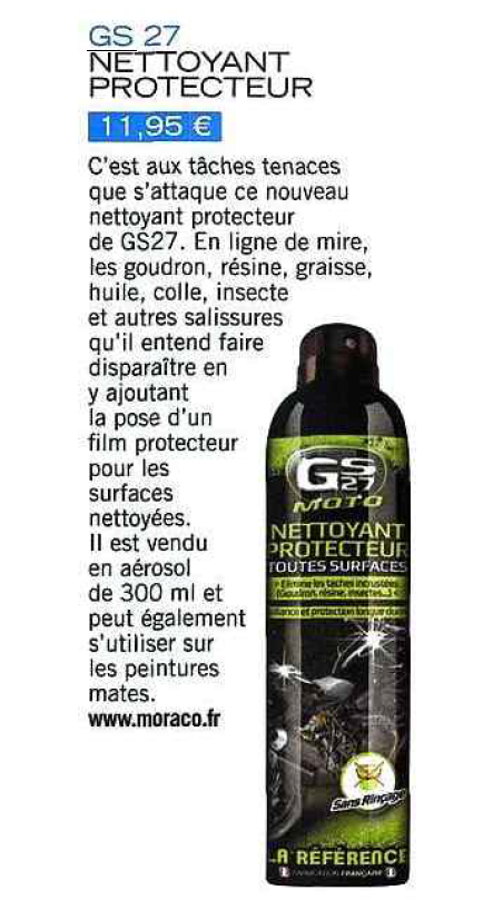 Nettoyant protecteur deux roues gs27