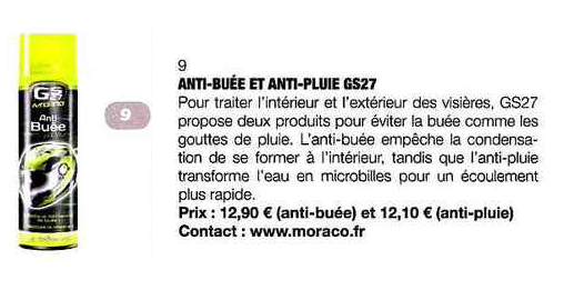 Anti-buée Anti-pluie GS27