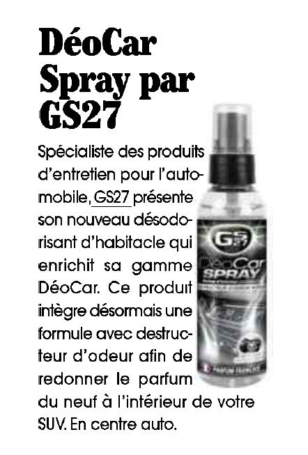 Spray GS27 Voiture Neuve