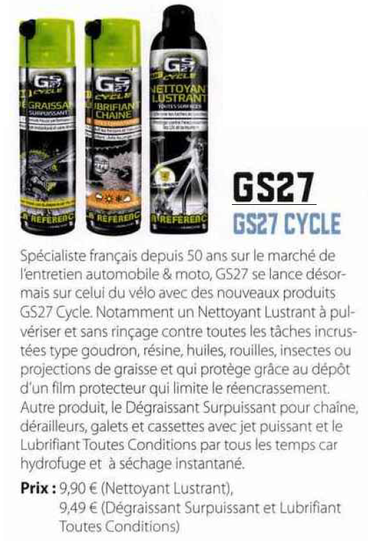 nettoyant lubrifiant vélo
