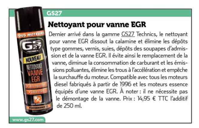 Nettoyant Vanne EGR GS27